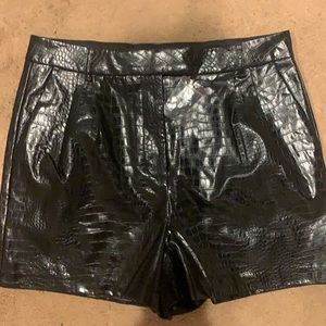 Express Leather Black Shorts